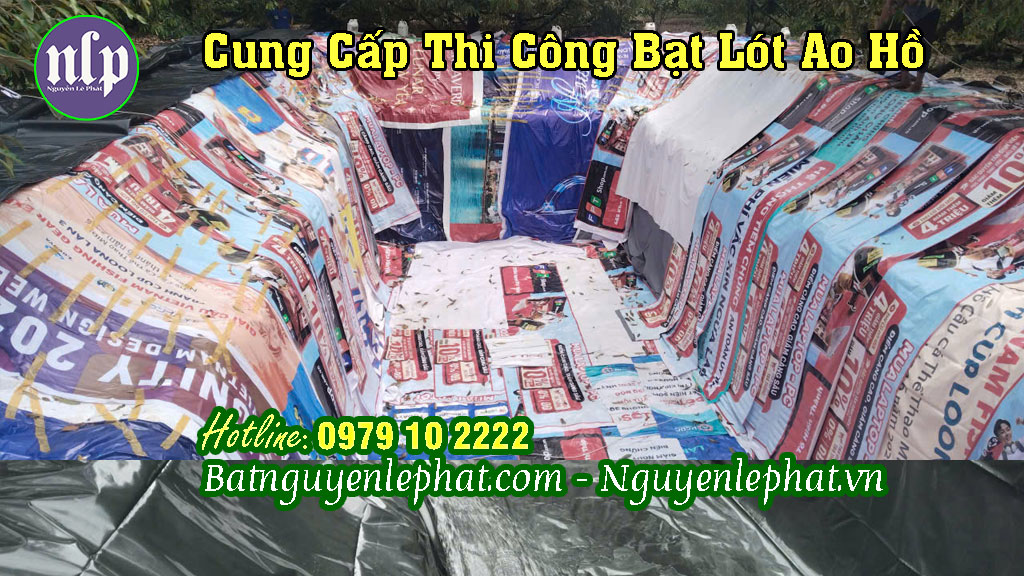 Thi công trải lót bạt hồ HDPE Thi công trải lót bạt hồ HDPE